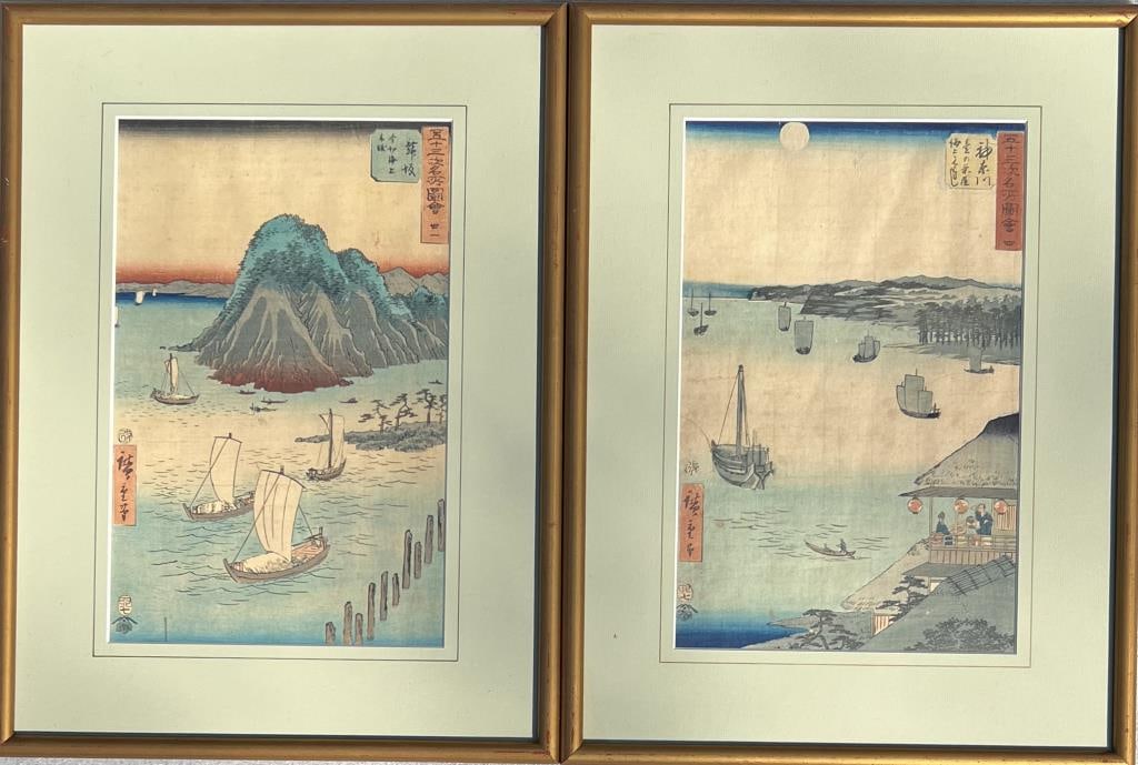 Pair Japanese Woodblock Prints (1 of 4)