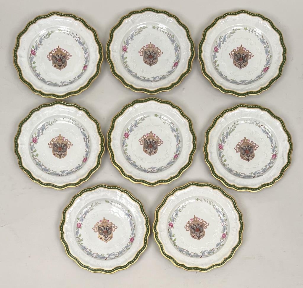 Eight Possibly Russian Porcelain Armorial Plates (1 of 4)