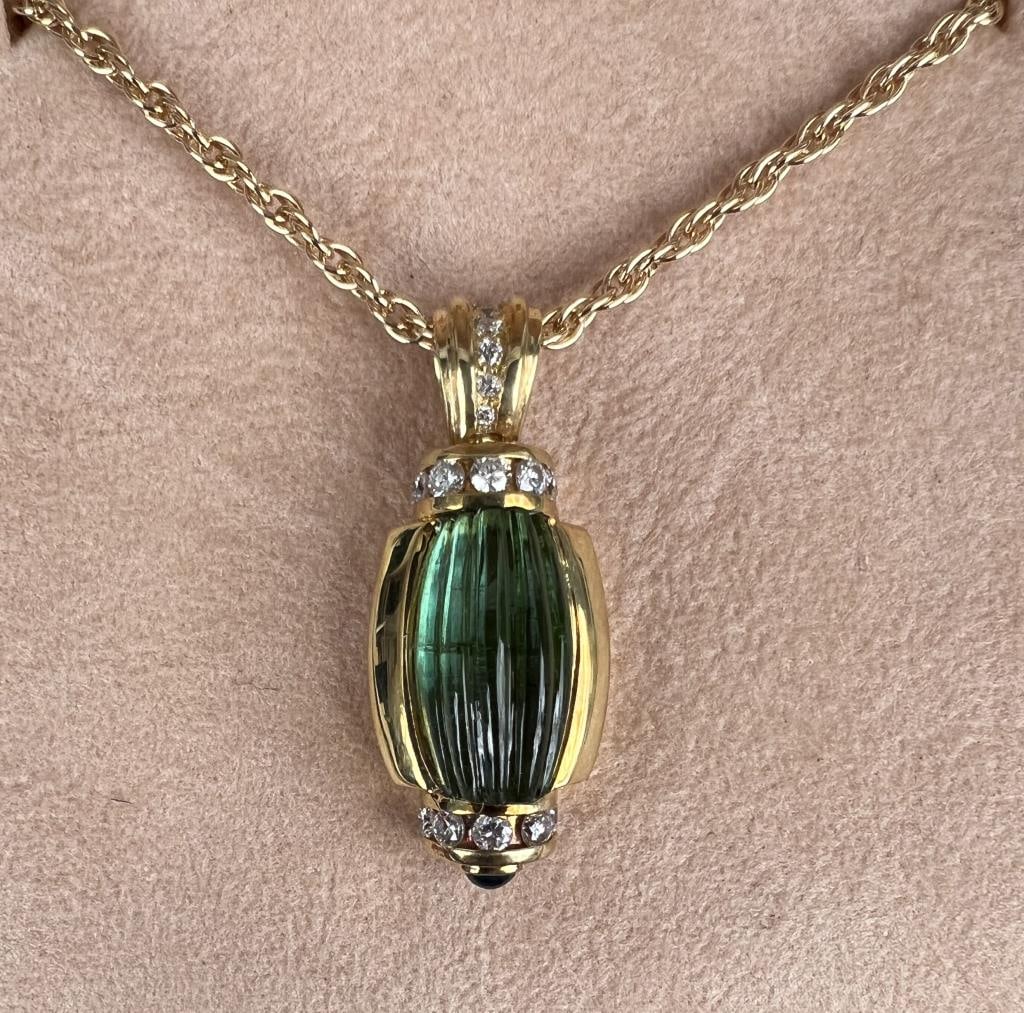 Tourmaline & Diamond Pendant (1 of 7)