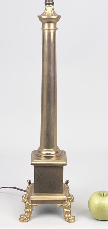 French Empire Style Brass Columnar Table Lamp (1 of 5)