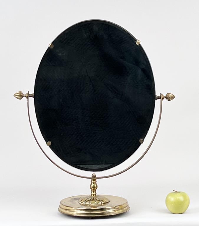 Continental Oval Brass Vanity Mirror (1 of 5)