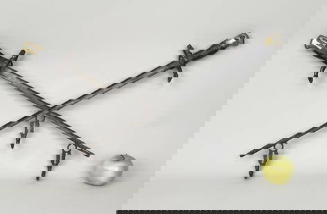Bayonette "Make Do" Hat & Coat Rack: steel and brass construction. 17" high, 26" wide.