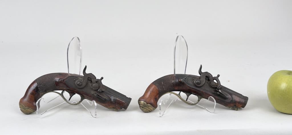 Pair Continental 18th C. Flintlock Pistols (1 of 7)