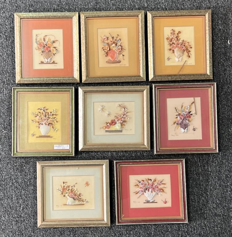 Eight Small Framed Shell Pictures (1 of 4)