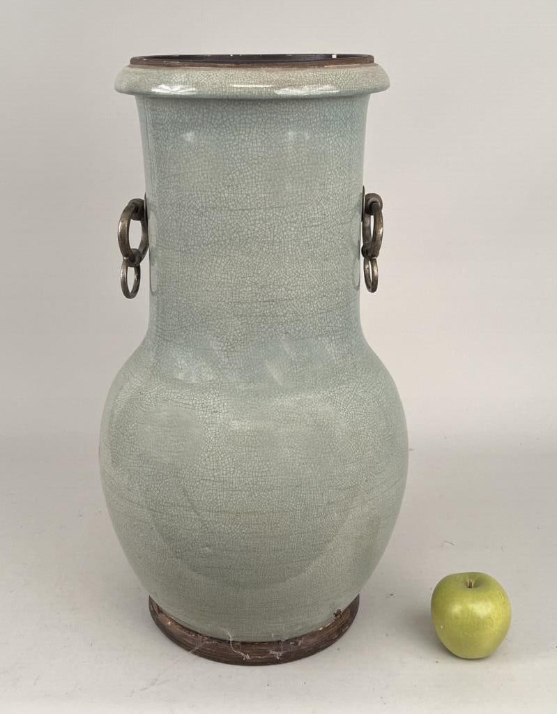Large Chinese Celadon Crackleware Vessel (1 of 6)