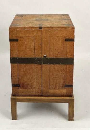 Antique Oak Campaign Collectors' Chest (1 of 4)