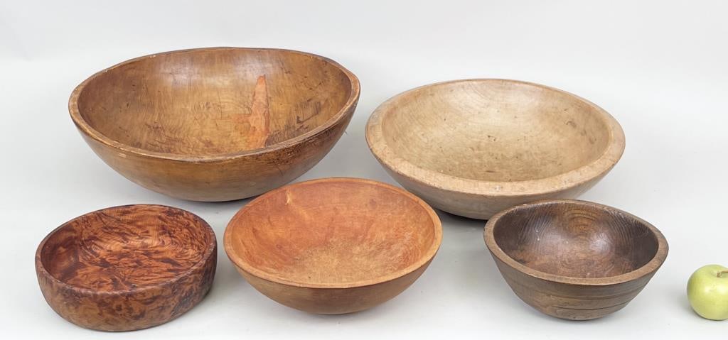 Estate Group Five Burl & Other Bowls (1 of 7)