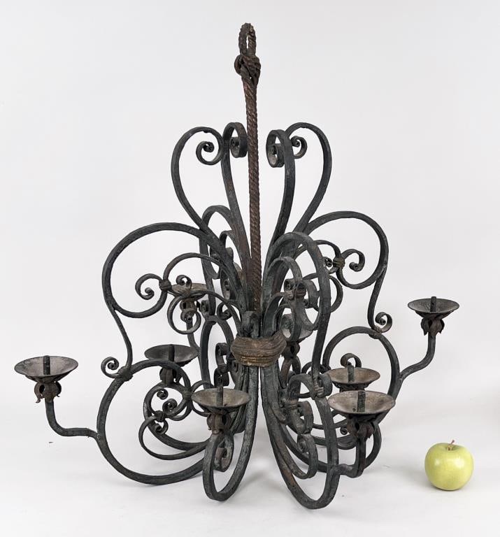 Continental Wrought Iron Eight Light Chandelier (1 of 4)