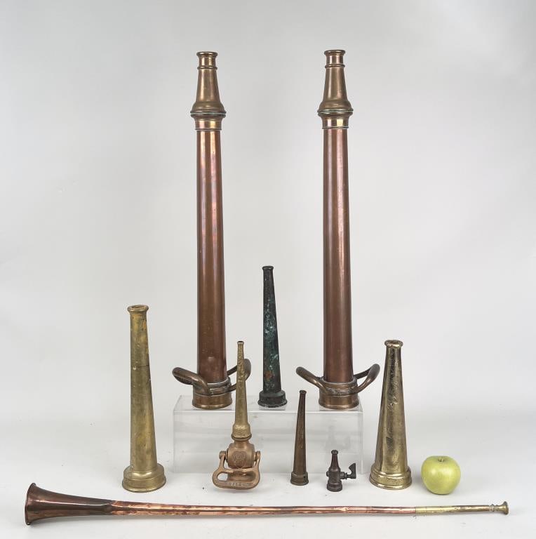 Collection Antique Bronze Fire Hose Nozzles (1 of 5)