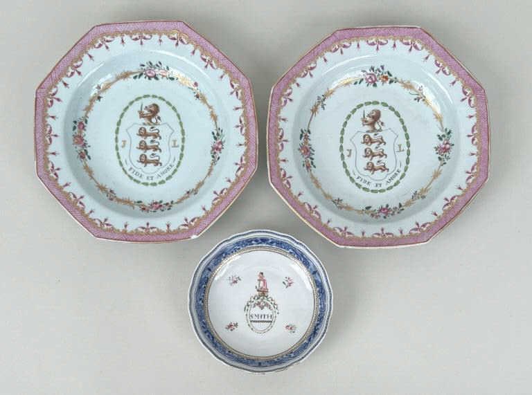 Group Three Chinese Export Dishes (1 of 7)