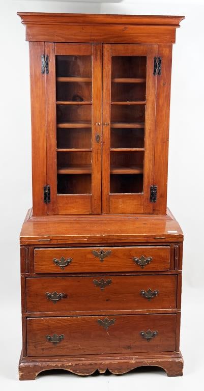 American Country Small Painted Cherry Secretary (1 of 10)