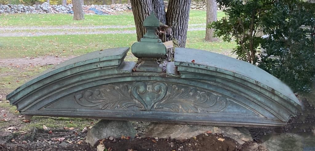 Massive Antique Copper/Zinc Architectural Pediment (1 of 11)