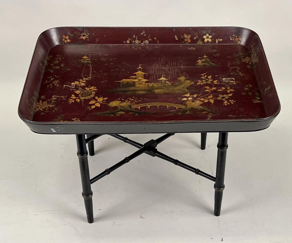 English Papier Mache Tray & Stand (1 of 7)
