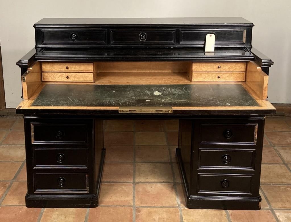Ebonized Campaign Style Desk, 19th C. (1 of 20)