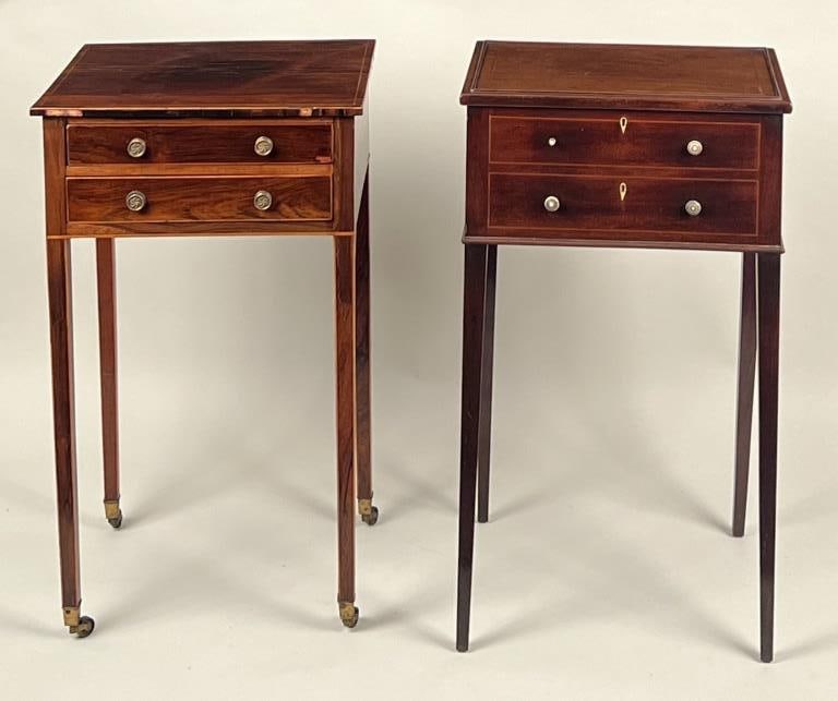 Two Similar George III Inlaid Mahogany Work Tables (1 of 9)