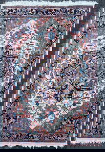 Persian Heriz Carpet: 20th century, 5' 10" wide, 9' 2" long. Reseller's tag verso. All rugs sold as is.