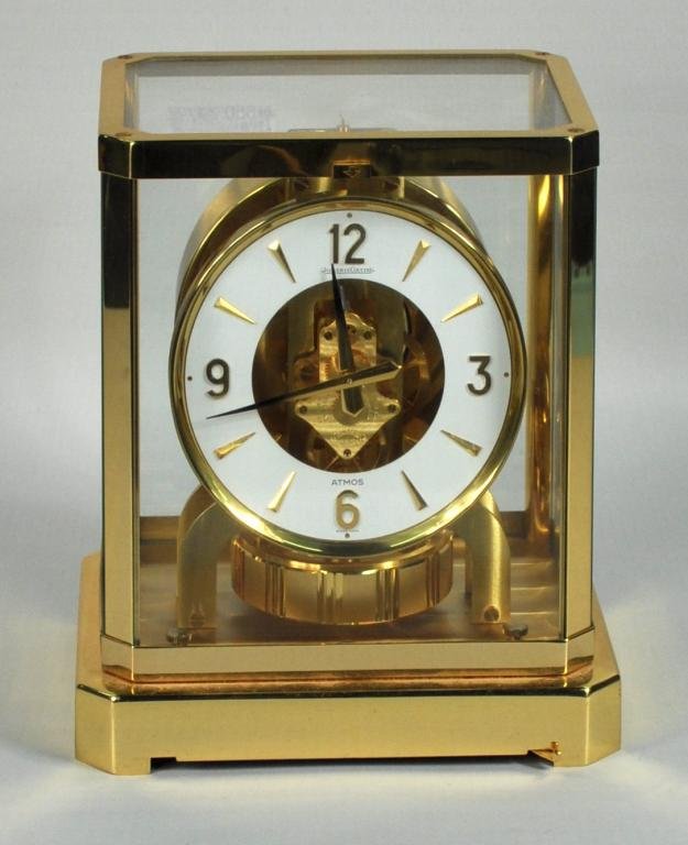 Jaeger-LeCoultre Atmos Mantle Clock: Jaeger-LeCoultre Atmos mantle clock. 9" high, 8 1/4" wide, 6 1/4" deep