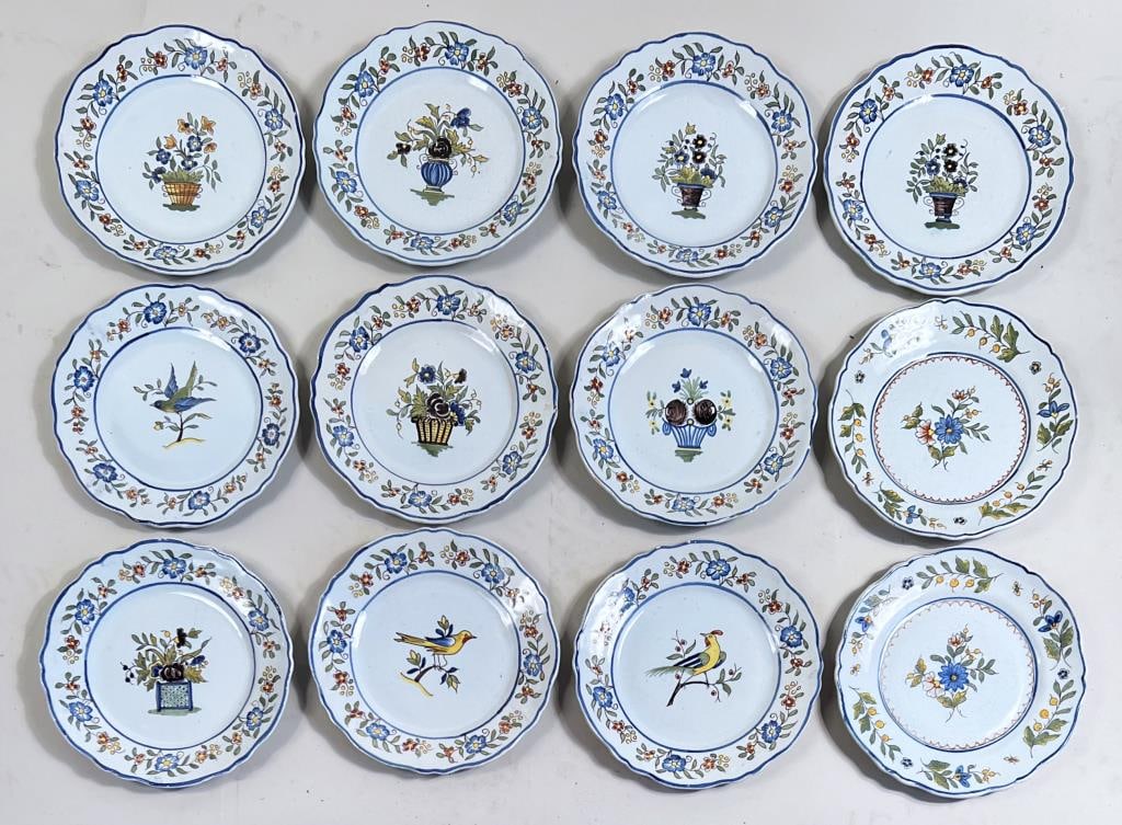 Set Twelve French Faience Plates (1 of 4)