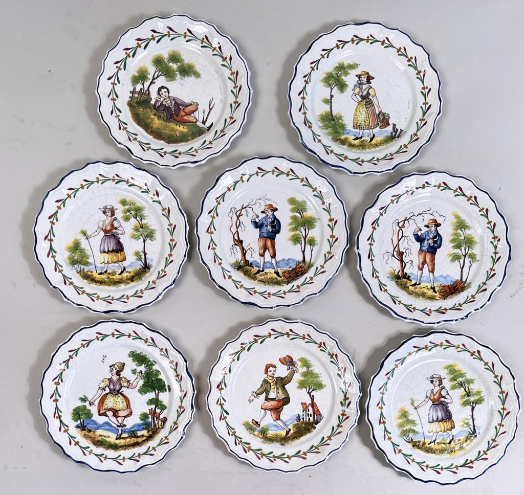 Group Eight Italian Faience "Calendar" Plates (1 of 3)