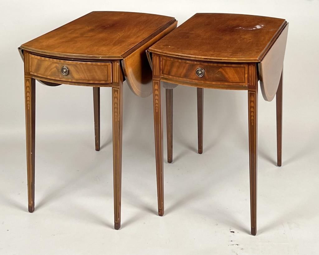 Pair Hepplewhite Style Mahogany Pembroke Tables (1 of 8)