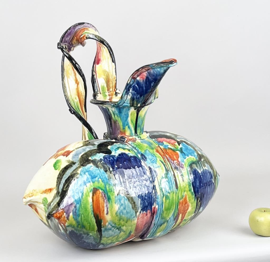 Woodman, Glazed Earthenware "Pillow Pitcher" (1 of 9)