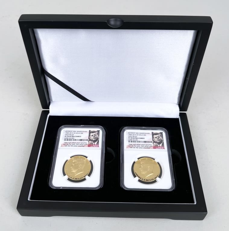 Two .999 Gold Kennedy Dollar Proof Coins (1 of 7)