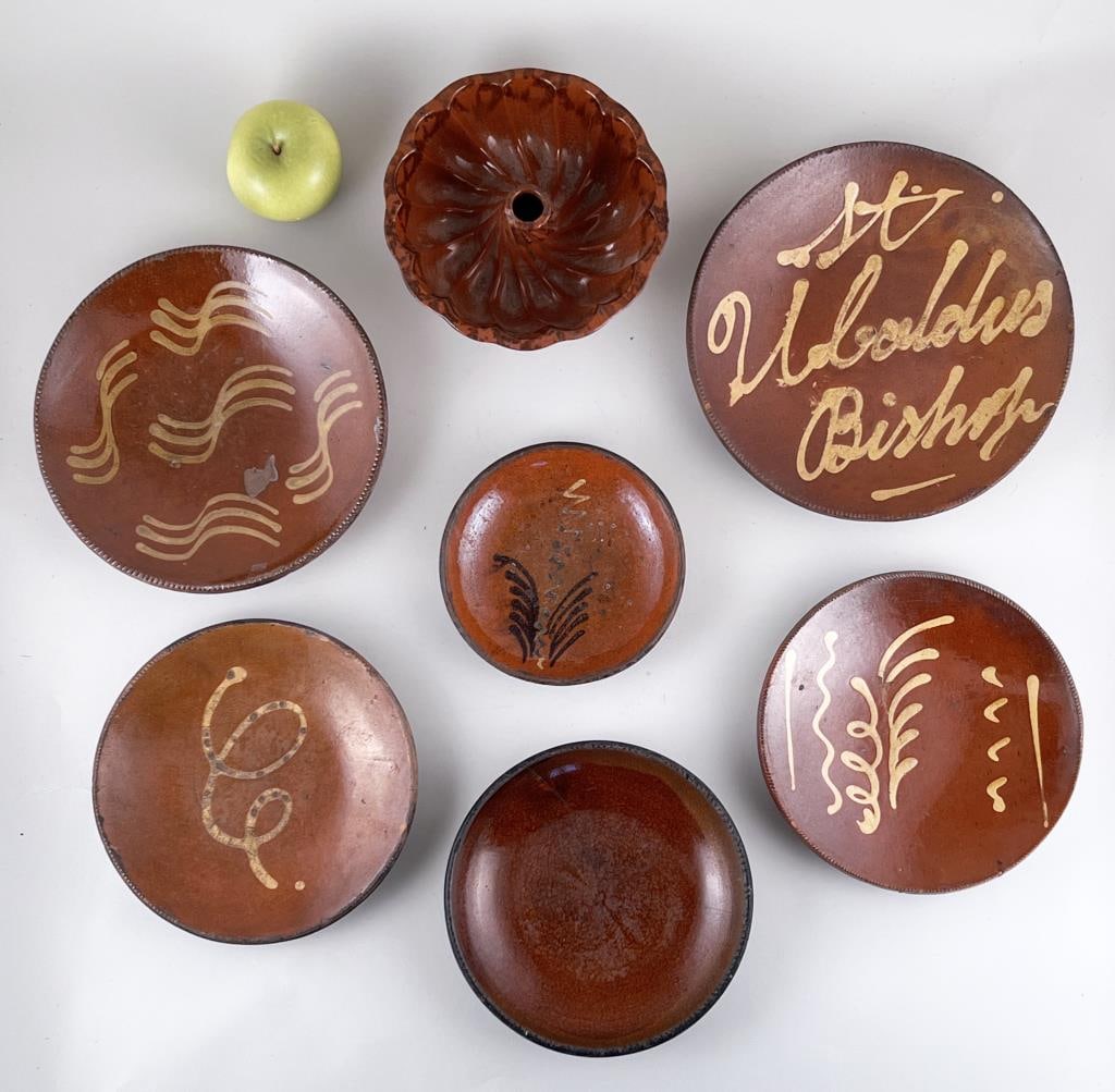 Group Seven Redware Plates (1 of 8)