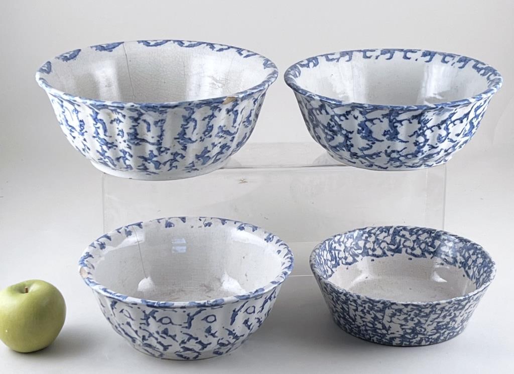 Four Nested Spongeware Bowls (1 of 3)