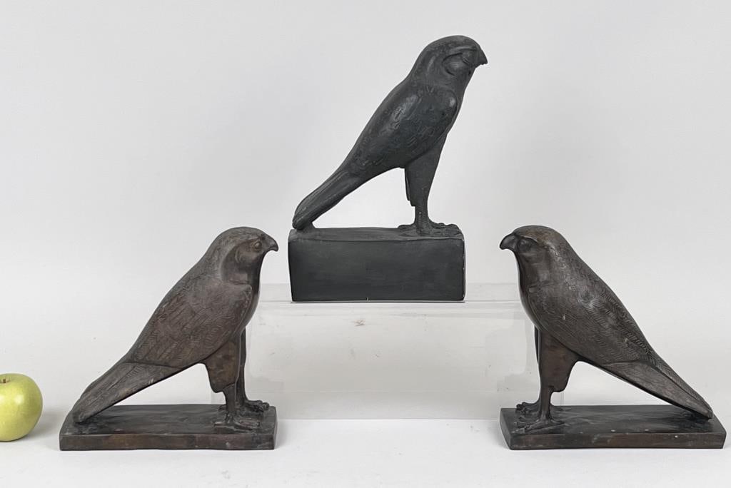 Three Egyptian Style Horus Falcon Sculptures (1 of 5)