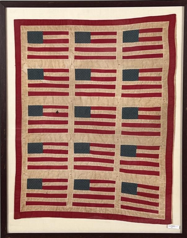 Framed American Country Child's Flag Quilt (1 of 3)