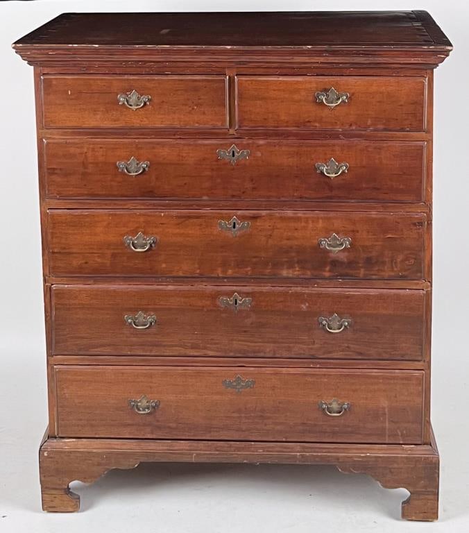 NE Chippendale Cherry Tall Chest (1 of 10)