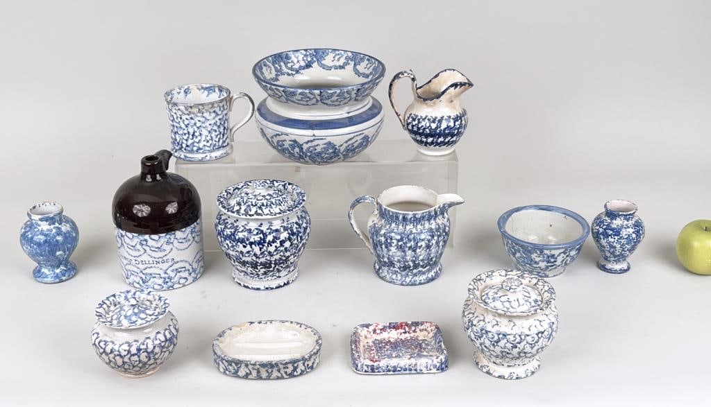 Thirteen Spongeware Items (1 of 4)