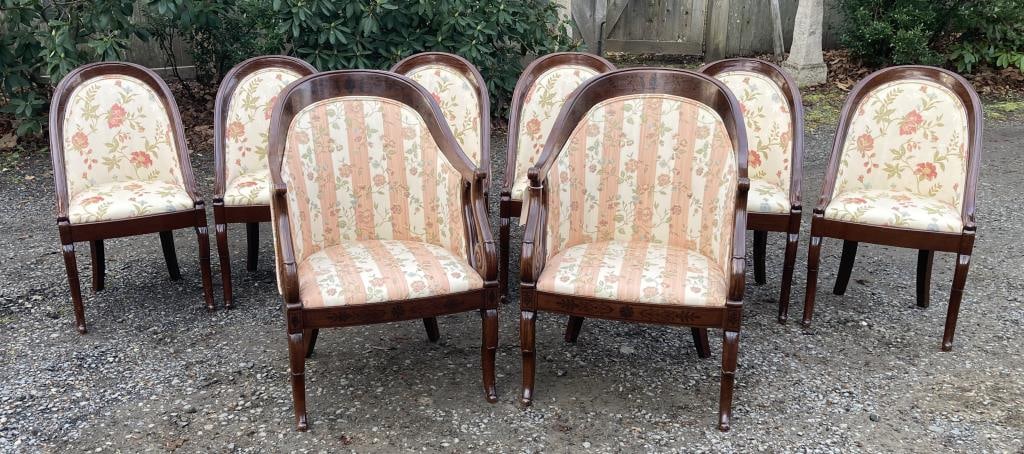 Eight French Empire Style Mahogany Dining Chairs (1 of 13)