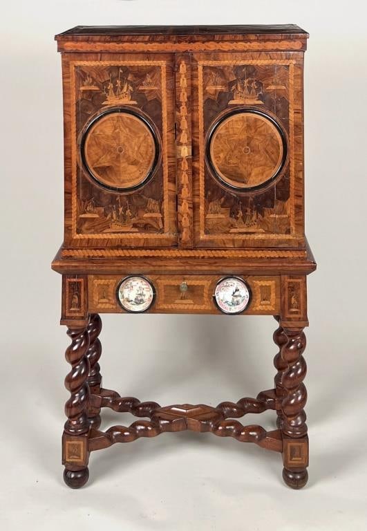 South African Marquetry Cabinet/Stand (1 of 11)