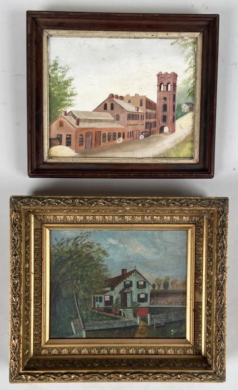 Two Primitive Paintings Of Buildings (1 of 4)
