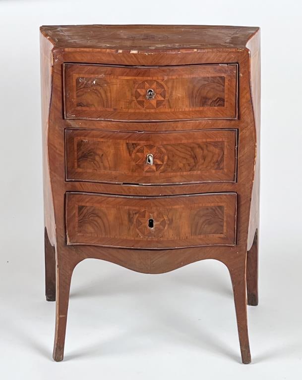 Louis XV Marquetry Inlaid Serpentine Commode (1 of 7)