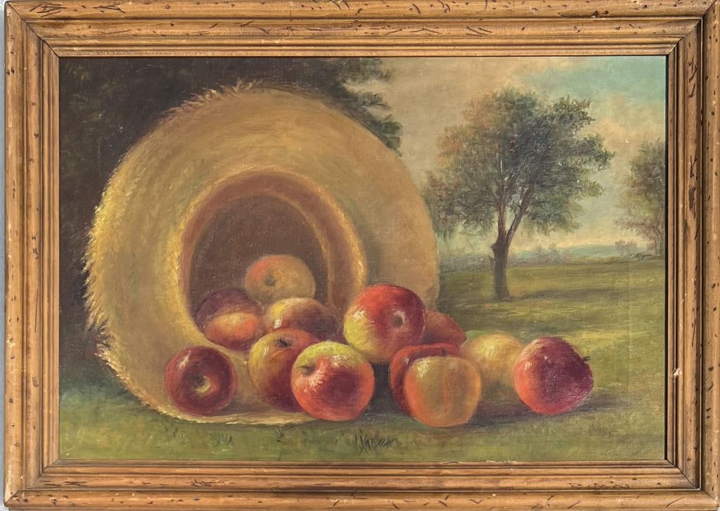 American Primitive O/C Still Life Of Apples (1 of 3)