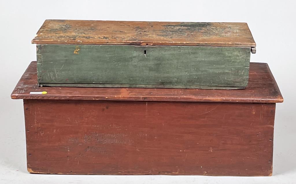 Two Country Painted Lift Top Blanket Chests (1 of 6)