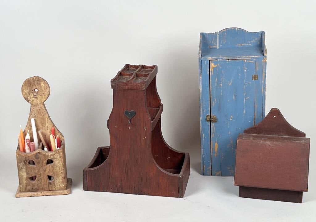 Four Vintage Painted Wooden Accessory Items (1 of 12)
