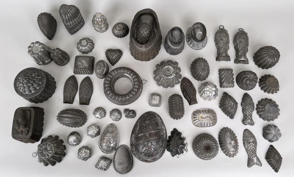 Group Eighty-Two Antique Tin Molds (1 of 3)