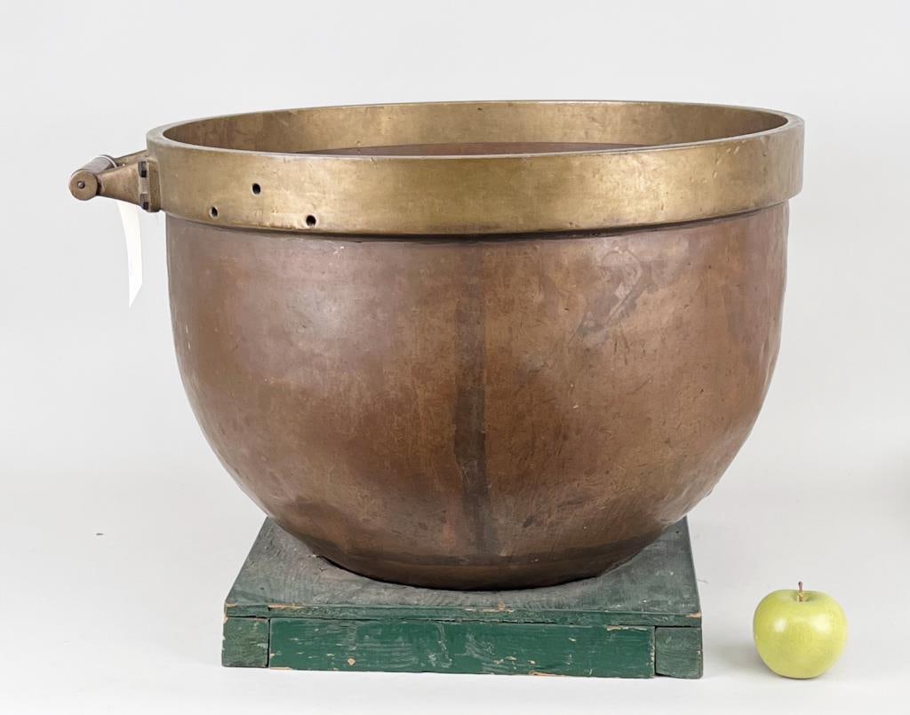 Large Brass & Copper Single Handled Crucible (1 of 5)