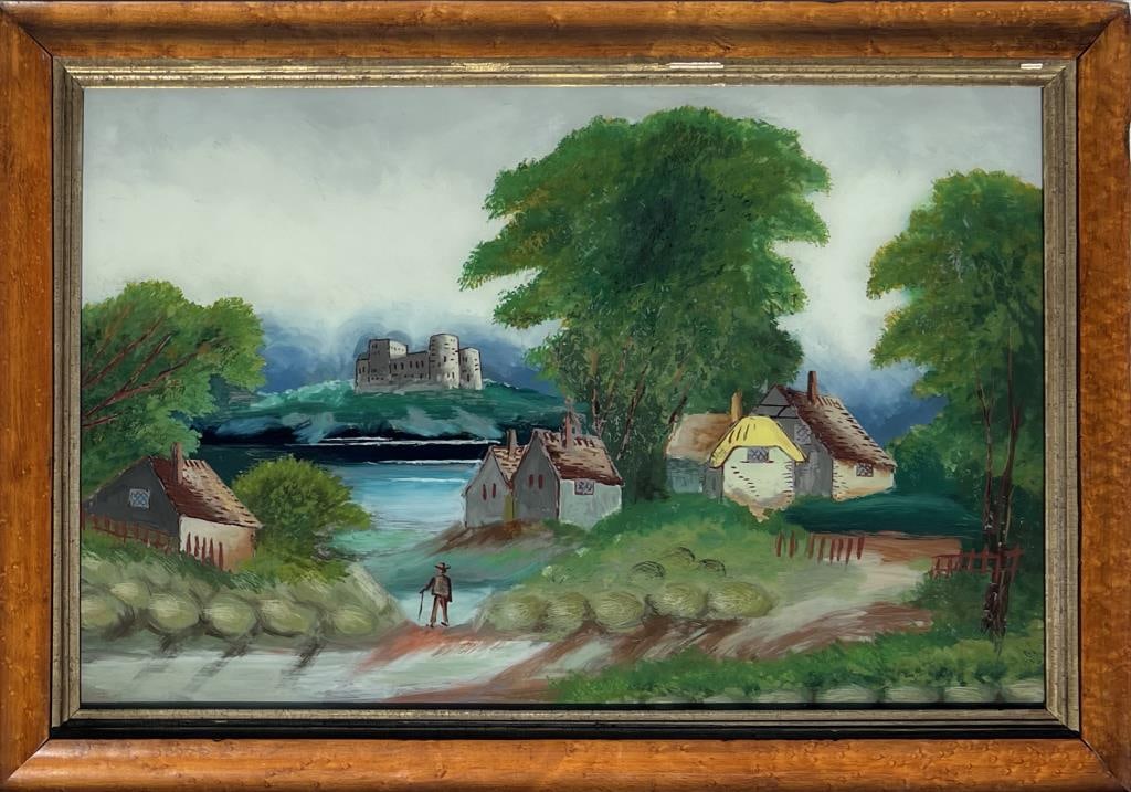 Reverse Landscape Painting On Glass (1 of 3)