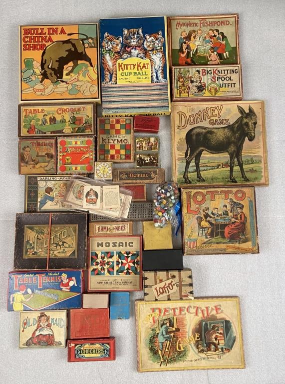 Large Group of Antique Board & Other Games (1 of 7)