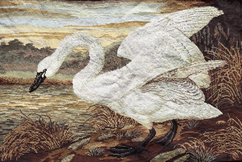 Needlepoint Mat Depicting Swan (1 of 5)
