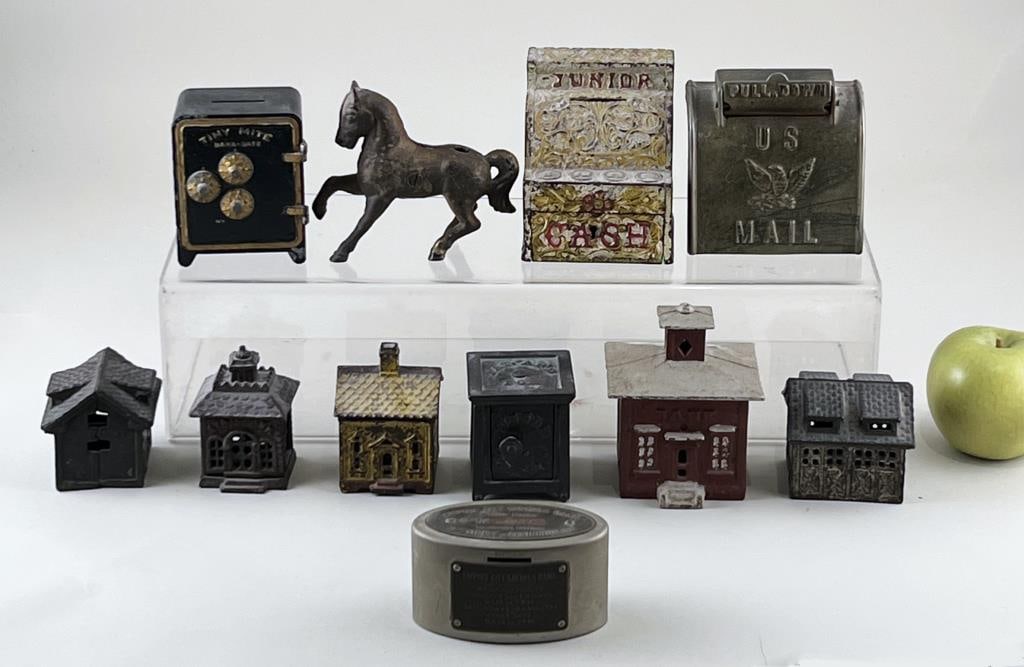 Eleven Cast Iron & Metal Banks (1 of 7)