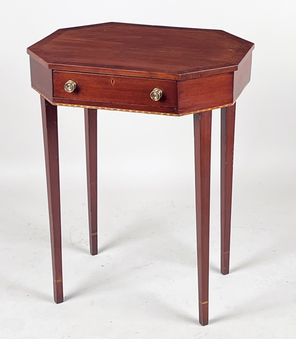 North Shore Octagon Top Inlaid Work Table (1 of 10)