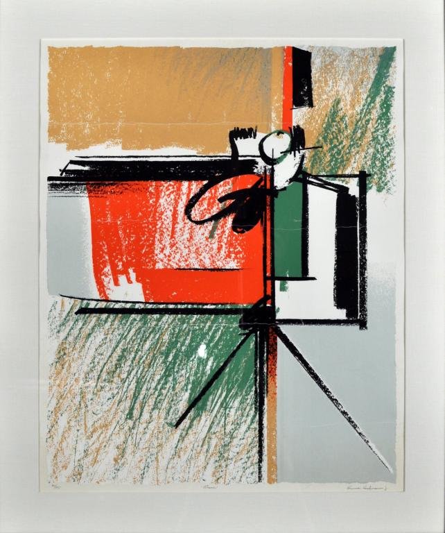 A. Hoffman, Jr. Framed Abstract Print 90/275: Framed abstract print signed lower right "Arnold Hoffman, Jr.". 40" high, 34" wide; sight size: 30" high, 24" wide.