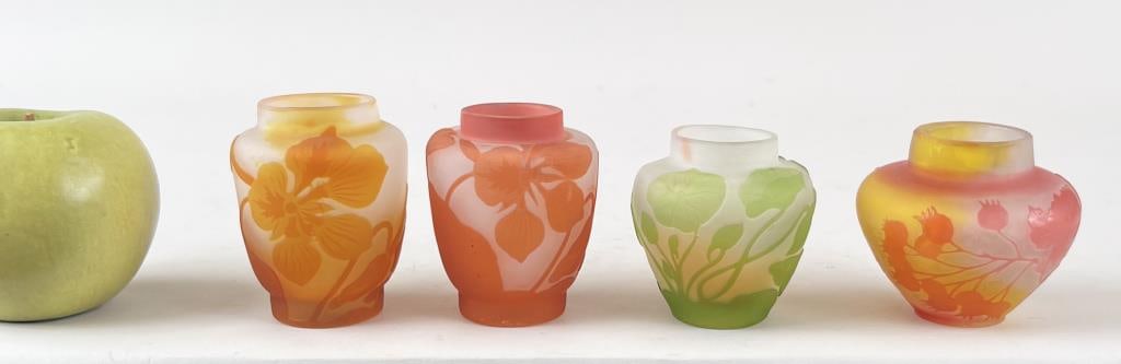 Group Four Small Galle Cameo Glass Vases (1 of 5)