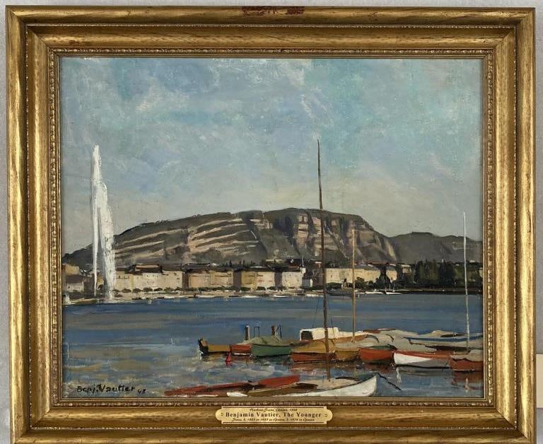 B. Vautier, O/C " Harbor Scene - Geneva" (1 of 8)