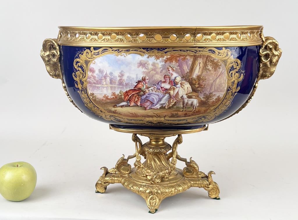 Ormolu Mounted Sevres Style Porcelain Centerpiece (1 of 10)